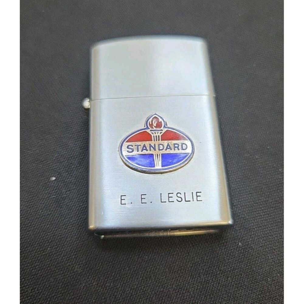 Dundee antique stainless steel lighter Standard Oil Logo Never Fired Mint